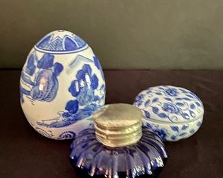 Blue and white decor