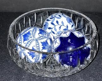 Waterford crystal bowl with carpet balls