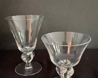 Crystal wine and champagne glasses