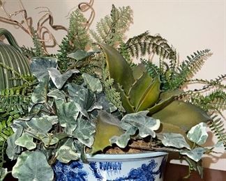 Asian pot with greenery