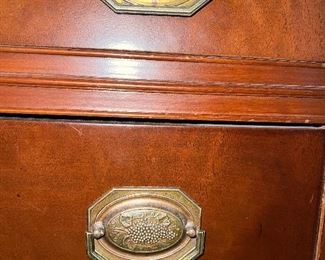 Detail of bow front dresser