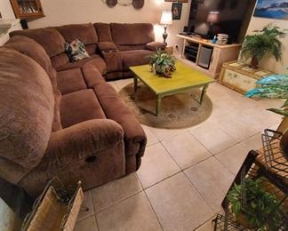 .Sectional, 5Pieces w2 Electric Recliners