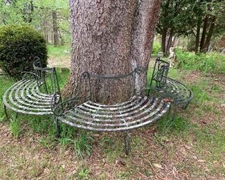 Antique 3 piece circular seat