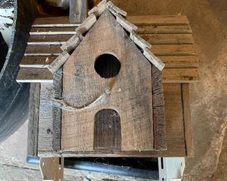 One of several hand made bird houses