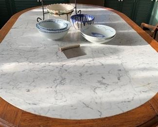 Charming marble top dining table