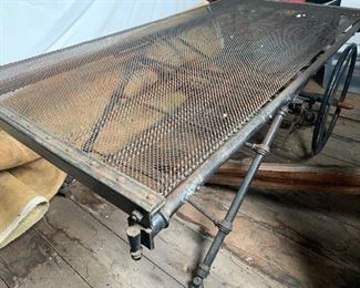 This wheeled iron bed has a story to tell