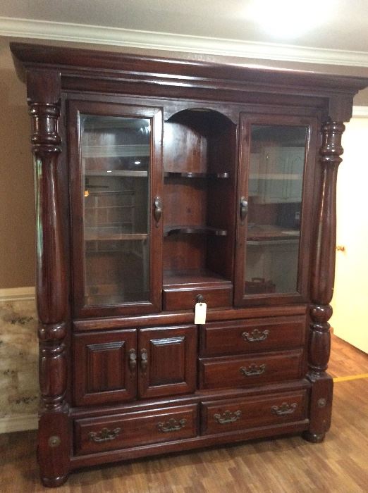 Large solid wood, 2 piece Vintage Hutch 