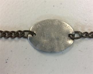 Hand made Military ID Tag.