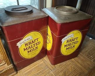 Vintage Kraft Malted Milk Cans