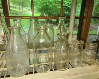 Antique Glass Milk Bottles