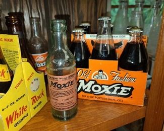 Vintage White Rock Water & Moxie Soda Case