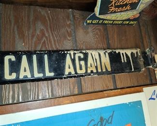 BEAUTIFUL ORIGINAL DREIKORN'S BREAD PORCELAIN DOUBLE SIDED SCREEN DOOR PUSH BAR