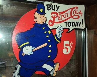 Vintage Pepsi-Cola Cardboard Hanging Sign