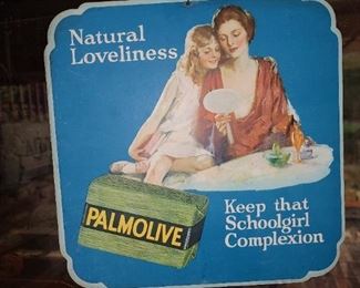 Vintage Palmolive Soap Cardboard Sign