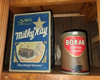 Vintage Milky Way Box W/ Bokar Coffee Can