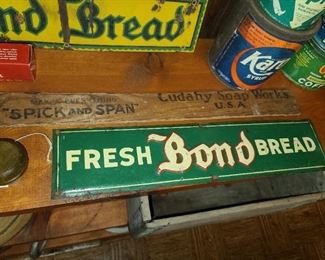 Antique "Fresh Bond Bread" Tin Sign