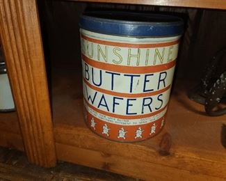 Vintage Sunshine Butter Wafers Tin Can