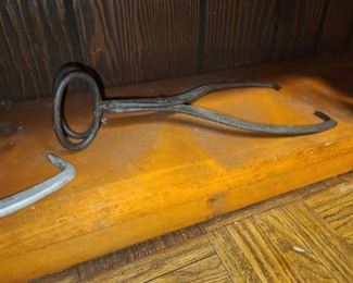 Vintage Cast Iron Ice Tongs