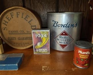 Vintage Borden's Malted Milk Can W/ 1934 World's Fair Playing Cards