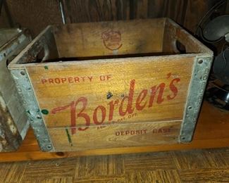 Antique Borden's Wooden Milk Crate