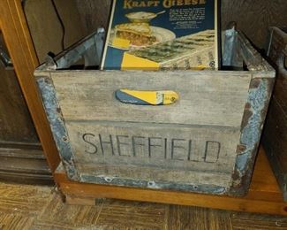Antique Sheffield Wooden Milk Crate