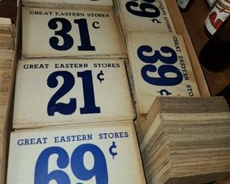Vintage ORIGINAL Great Eastern Store Cardboard Price Tags