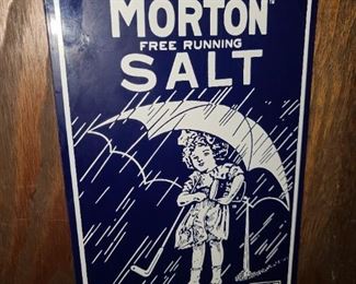 Morton Salt Porcelain Sign