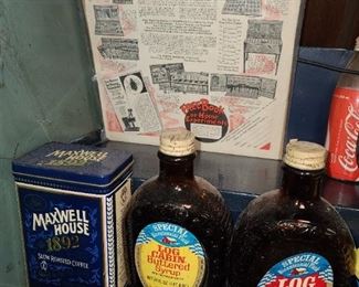 Vintage Log Cabin Bottles