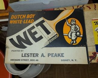 Vintage Dutch Boy Cardboard Sign