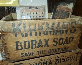 Antique Kirkman's Borax Soap Wooden Crate