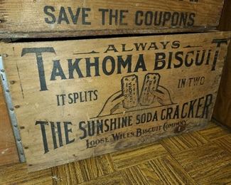 Antique Takhoma Biscuit Wooden Crate