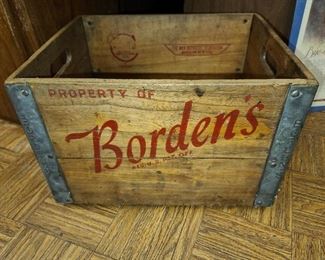 Antique Borden's Wooden Crate