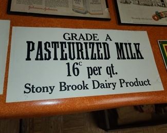 Vintage Stony Brook Dairy Cardboard Sign
