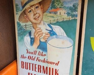 Vintage Buttermilk Flavor Cardboard Sign