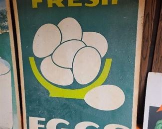 Vintage Fresh Eggs Cardboard Sign