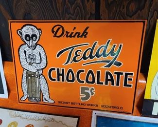 Teddy Chocolate Tin Sign
