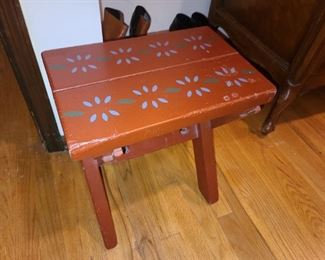 Handpainted Wooden Stool