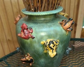 STUNNING Frog Pottery Vase