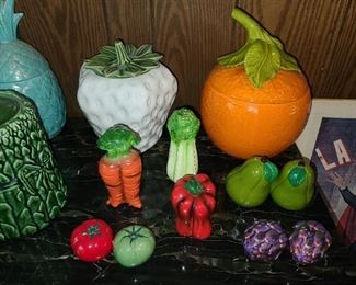 McCoy Food Themed Cookie Jars W/ Salt & Pepper Shakers