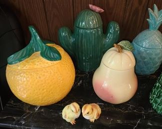 McCoy Food Themed Cookie Jars W/ Salt & Pepper Shakers