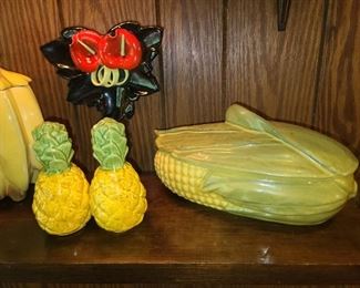 McCoy Food Themed Cookie Jars W/ Salt & Pepper Shakers