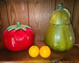 McCoy Food Themed Cookie Jars W/ Salt & Pepper Shakers