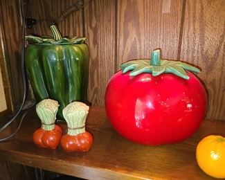 McCoy Food Themed Cookie Jars W/ Salt & Pepper Shakers