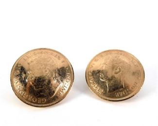 George IV Half Penny Coin Screw Back Earrings