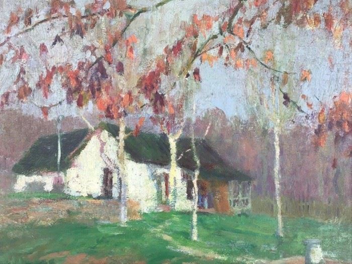 Ada Walter Shulz Oil on Panel Brown County IN
