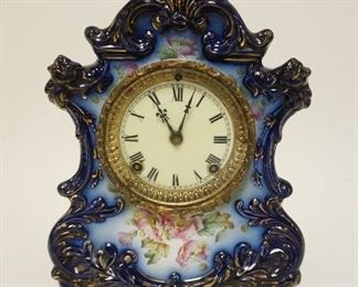 1011 ANSONIA ROYAL BONN CHINA CLOCK, APPROXIMATELY 10 IN X 5 IN X 12 IN HIGH