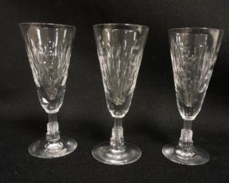 1037 LIBBY NASH LUCERRE 1933 CORDIALS, ART DECO SKYSCAPER STEM PATTERN, LOT OF 3, APPROXIMATELY 3 3/4 IN HIGH