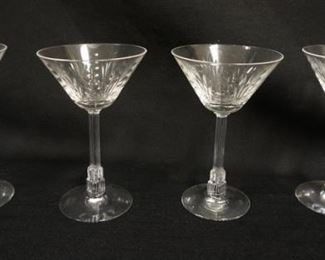 1040 LIBBY NASH LUCERRE 1933 WINE GLASSES, ART DECO SKYSCAPER STEM PATTERN, LOT OF 4, APPROXIMATELY 6 IN HGH
