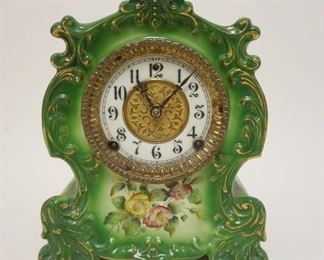 1043 GILBERT ROYAL BONN CHINA CLOCK, APROXIMATELY 9 1/4 IN X 5 1/2 IN X 11 IN HIGH
