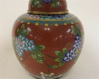 1051 CLOISONNE GINGER JAR, APPROXIMATELY 9 IN HIGH